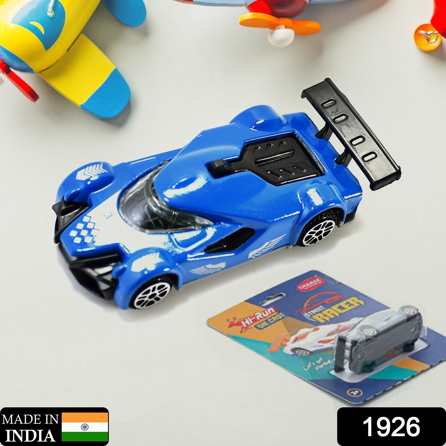 Die-cast metal race car toy, close-up, 3+ years Die-cast metal race car toy, close-up, 3+ years